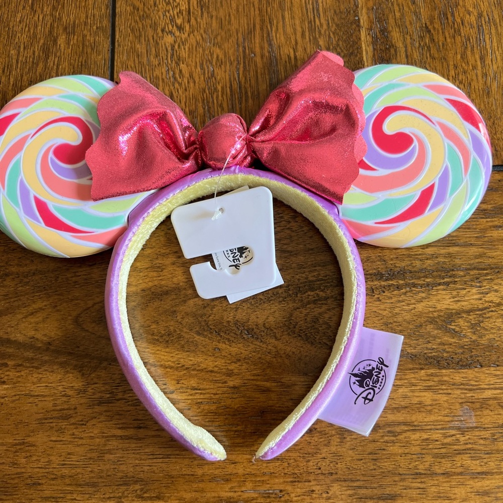 Disney Swirl Lollipop Ears with Pink Bow
